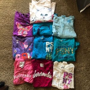 Bundle of Girls’ Long and Short Sleeve T-Shirts